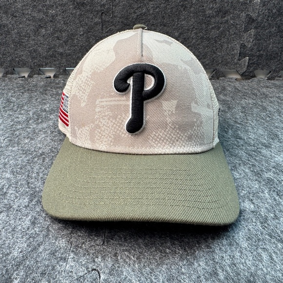 Philadelphia Phillies Tan Armed Forces Day 9Forty Youth Snap Back Hat MLB Philly - Picture 1 of 11